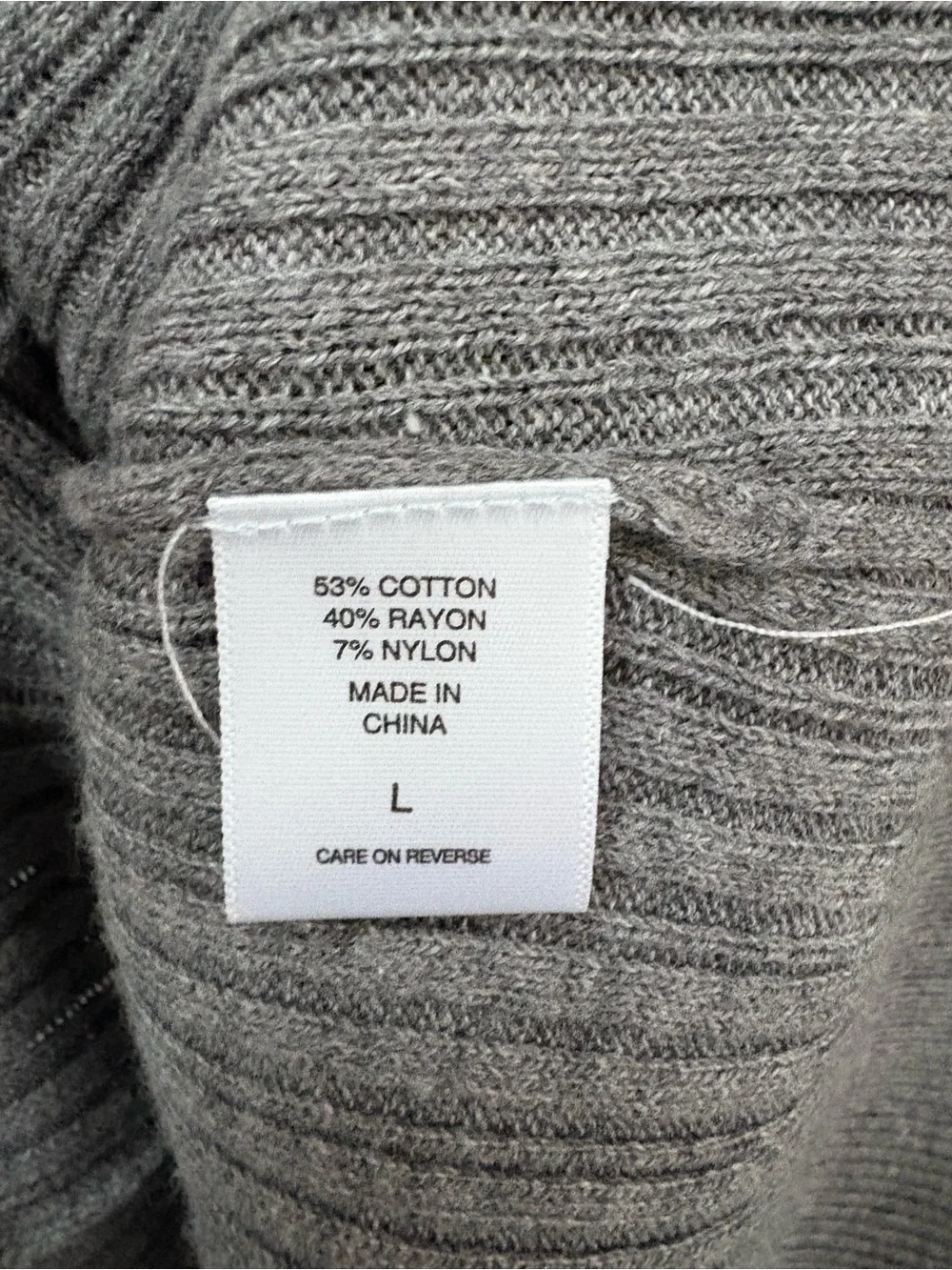 New York & Company Women's‎ Preppy Gray Ribbed Knit Button Drapey Vest Size L
